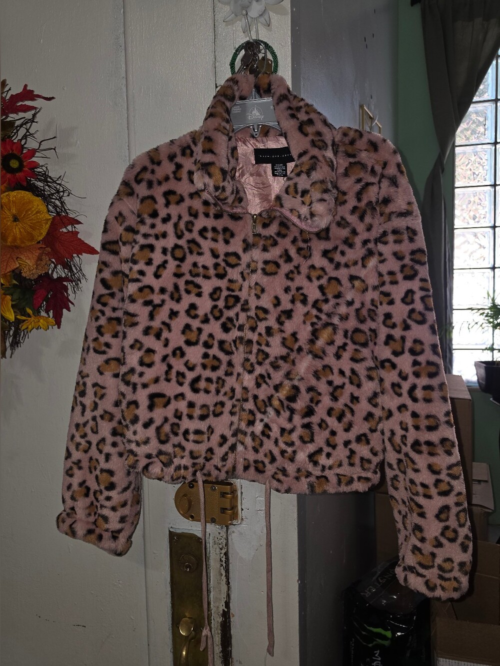 Victoria's Secret PINK Know One Cares Faux Fur Semi-Cropped Jacket